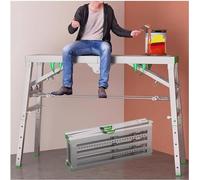 Adjustable Folding Scaffolding Ladder - 5-Height Settings Versatile Workbench & Platform for DIY Home Projects Size: 200x40cm Safe & Sturdy Design
