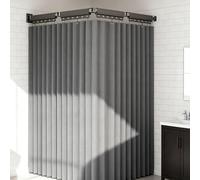 Adjustable Folding Shower Curtain Rod Waterproof Wall Mounted Bathroom Partition Space Saving Design for Small Bathrooms Easy Installation
