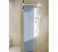 Adjustable Folding Shower Curtain Rod with Wall Mount Heavy Duty Double Suction Cups SpaceSaving Design for Bathroom & RV (Blue 5Fold/180x200cm)