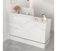 Adjustable Folding Side Table for Home & Office, Mobile Reception Desk with Drawers, Compact Welcome Counter, Versatile Small Desk for Reception Areas