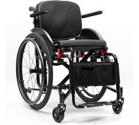 Adjustable Folding Sports Wheelchair for Adults - All-Terrain Aluminum Alloy with Quick Release Rear Wheels