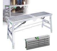 Adjustable Folding Steel Ladder - Portable Multi-Purpose Scaffolding Platform for Construction, Home Improvement, Painting, and Heavy-Duty Projects