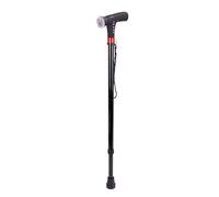 Adjustable Folding Stick - LED Alarm Stick, Portable Support Tool, Cushioned Handle Aid | Lightweight Walking Cane With Radio For Men Women Disabled Elderly Mobility Assistance Outdoor Home Use