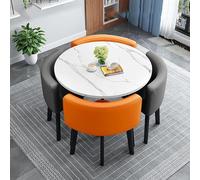 Adjustable Folding Table and Chairs Set for Home and Office, Modern 4-Person Round Dining Table Ideal for Small Spaces and Conference Rooms