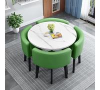 Adjustable Folding Table and Chairs Set for Home and Office, Modern 4-Person Round Dining Table Ideal for Small Spaces and Conference Rooms