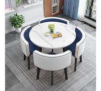 Adjustable Folding Table and Chairs Set for Home and Office, Modern 4-Person Round Dining Table Ideal for Small Spaces and Conference Rooms
