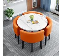 Adjustable Folding Table and Chairs Set for Home and Office, Modern 4-Person Round Dining Table Ideal for Small Spaces and Conference Rooms