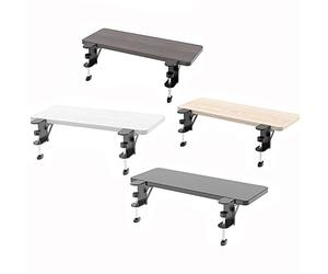 Adjustable Folding Tablet Stand with Armrests - 22"x10" Desk Mount Clamp for Elbow Support & Keyboard Tray - Ideal for Laptops Tablets & Ergonomic Comfort.