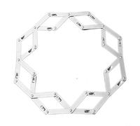Adjustable Folding Trivet Stainless Steel 17 to 21.5cm Heatproof Mat for Hot Dishes Cast Iron Skillets Table Place Mats(B)