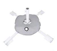 Adjustable Folding Umbrella Base with Water Bag Portable 4-Foot Stand for 2-3.6cm Poles Ideal for Patio Garden Fishing Beach - White