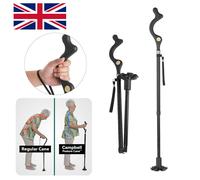 Adjustable Folding Walking Cane - Lightweight Aluminum Trekking Pole, 3-Piece Foldable, 100cm-124.7cm, Indoor/Outdoor