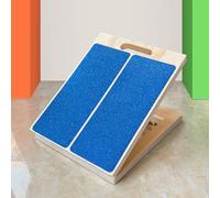 Adjustable Foot Incline Wooden Slant Board For Calf Stretching,440lb Capacity, Balance Velour Stretcher Ankle Stretch Knee Leg Boards Squats Wedge Exercise Pilates Fitness Portable Equipment(BLUE)