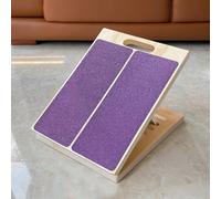 Adjustable Foot Incline Wooden Slant Board for Calf Stretching,440lb Capacity, Balance Velour Stretcher Ankle Stretch Knee Leg Squats Wedge Exercise Pilates Fitness (Purple)