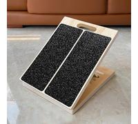 Adjustable Foot Incline Wooden Slant Board for Calf Stretching,440lb Capacity, Balance Velour Stretcher Ankle Stretch Knee Leg Squats Wedge Exercise Pilates Fitness (Dark Black)