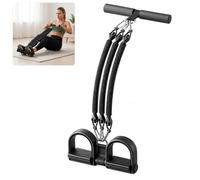 Adjustable Foot Pedal Resistance Band, Sit Up Exercise Rope with Handles and Foot Straps, Home Workout Pull Rope for Abs, Arms, Legs, Stretching, Yoga (26.5 * 45cm,black-75 lbs)