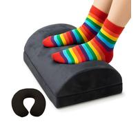 Adjustable Foot Rest Under Desk & Neck Pillow, Memory Foam Pillow, Ergonomic Desk Foot Rest with 2 Optional Height for Home & Office