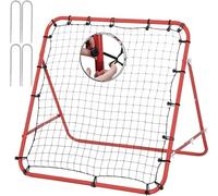 Adjustable Football Rebound Net 62x62cm Dual-Angle Soccer Trainer with Steel Frame | Portable Folding Rebounder for Passing & Shooting Practice | Outdoor Sports Equipment Child Youth (Red, 62x62x50)
