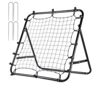 Adjustable Football Rebound Net 65cm*65cm | Dual-Angle Soccer Trainer with Steel Frame | Portable Folding Rebounder for Passing Shooting Practice | Outdoor Sports Equipment Child Youth (BLACK)