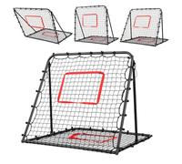 Adjustable Football Rebounder Net 100x100 cm - Double-Sided Soccer Training Goal, Kickback Target for Shooting/Passing Practice -Folding Design for Garden & Indoor Use