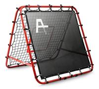 Adjustable Football Rebounder Net - Double-Sided Soccer Training Goal for Kids & Adults, Portable PE Mesh Kickback Target for Shooting/Passing Practice - Folding Design for Garden & Indoor Use, Red