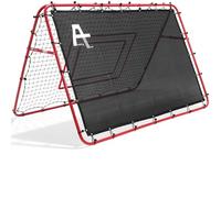 Adjustable Football Rebounder Net - Double-Sided Soccer Training Goal for Kids & Adults, Portable PE Mesh Kickback Target for Shooting/Passing Practice - for Garden & Indoor Use, Red 180x120cm