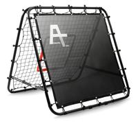 Adjustable Football Rebounder Net - Double-Sided Soccer Training Goal for Kids & Adults, Portable PE Mesh Kickback Target for Shooting/Passing Practice - Folding Design for Garden & Indoor Use, Black