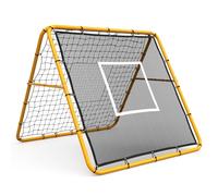 Adjustable Football Rebounder Net, Portable Football Training Equipment, Heavy Duty Bounce Back Net, Easy Set Up, Perfect for Backyard, Field, Garden, Yellow, 120 * 120 cm