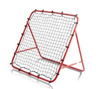 Adjustable Football Rebounder Net - Soccer Training Equipment for Kids & Adults, Portable Kickback Target Goal for Shooting & Passing Practice, PE Mesh & Steel Frame, for Garden/Backyard/Indoor, Red
