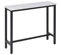 Adjustable Footpad Bar Table: White & Black Marble Grain, Sturdy Construction, V