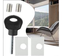 Adjustable for Lock Stopper for Sliding and Doors - Aluminum Security Lock with Vertical Key, Anti-Theft & Pet-Safe Desi(Silver)