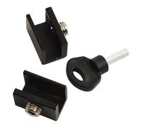 Adjustable for Lock Stopper for Sliding and Doors - Aluminum Security Lock with Vertical Key, Anti-Theft & Pet-Safe Desi(Black)