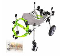 Adjustable Four-Wheeled Dog Wheelchair - Lightweight Aluminum Pet Mobility Aid for Full Leg Support Rehabilitation and Comfort (Size S)
