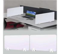 Adjustable Free Standing Office Partition Screen2 PCS 80x45 CM Desk Divider & Protective Shield for Schools Libraries and Workspaces (40120 CM Length)