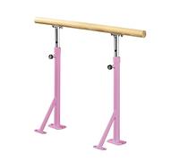 Adjustable Freestanding Ballet BarSolid Wood Dance Stick for Kids & Adults HeightAdjustable 1.5m Indoor Dance Studio Equipment (Pink)