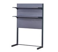 Adjustable Freestanding Metal Pegboard Organizer - Large Black Desk Storage Panels with Shelves, 49.6"x65" for Office & Home, Versatile Wall-Mounted Display Solutions