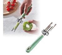 Adjustable Fruit and Vegetable Corers Tool, 2 in 1 Multi-Function Stainless Corer, Kitchen Quick Cut and Deseed Bell Pepper Corer for Fruit Vegetable.(Green)