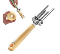 Adjustable Fruit and Vegetable Corers Tool, Pepper Seed Corer, Apple Corer Tool, Stainless Steel Fruit Pineapple Vegetable Peeler Corer Slicer Cutter Kitchen Gadget (Yellow)