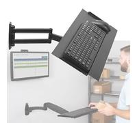 Adjustable Full-Motion Keyboard Tray, Swivel & Tilt Writing Platform for Wall/Post Mount, Durable Metal Extension, 45 x 22 cm - Ergonomic Design for Home Office
