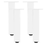 Adjustable Fur Legs White 4 Pack Square Aluminum Alloy Anodized h Height 6 60cm Ideal for Coffee Tables Sofa Feet Sturdy and Slish Design