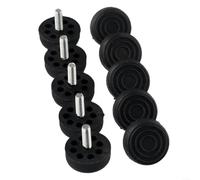 Adjustable Furniture Foot Screw In Leveler - Black Plastic Chair Leg Levelers with Metric Thread, Table Height Adjuster & Floor Protector, 10 Pack (M6*30 * 20mm)