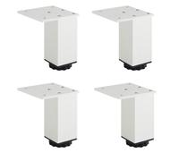 Adjustable Furniture Legs, 4pcs Square Aluminium Alloy Feet for Sofa, Cabinet, and Kitchen - Height Adjustable 3-40cm, Anodized Surface