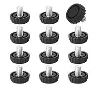 Adjustable Furniture Leveller Feet with M8 Thread, Rubber Leveling Feet Round Bumper Pads Protector Base for Stools, Washing Machines, Tables (12 Pieces)