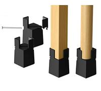 Adjustable Furniture Risers,4Pack Adjustable Bed Risers with Screw Clamp - Heavy Duty Sofa Tables Furniture Risers Fit for Square/Round Furniture Leg Diameter 0.8''-1.6'' (2Inch Black)