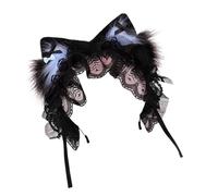 Adjustable Furry Cats Ear Hairband With Bowknot Fashion Hair Accessories Headband For Anime Theme Parties Daily Use