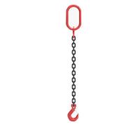 Adjustable G80 Alloy Steel Lifting Slings - 1Ton to 5Ton Capacity, Heavy-Duty Chain Sling with Hook for Overhead Lifting of Large Cargo - 1m Length, 1 Leg