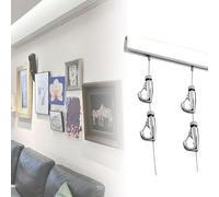 Adjustable Gallery Picture Rail Hanging System - 45in White Track Steel Cable Support Perfect for Home Decor Art Display and Photo Frames - Ideal for 25 to 80 Inch Artwork
