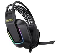 Adjustable Gaming Headset, Customizable Gaming Headset Versatile Gaming Headset with Soft Memory Foam Ear Cushions Volume Control Rotatable Mic for PC Laptop Game Console (Black)