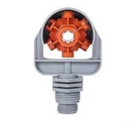 Adjustable Garden Sprinkler Head 6 Pattern Nozzle for Lawn Irrigation - Plastic Watering Tool 360 Degree Spray Range 1-6m Grey-Orange