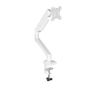 Adjustable gas spring single monitor stand desktop, supports up to 17.3-inch screen computer(White)