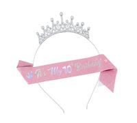 Adjustable Girls Party Headband With Matching Sash For Birthdays Ages 3-10 Comfortable Childrens Costume Accessories Practical Kids Birthday Ceremony Headwear